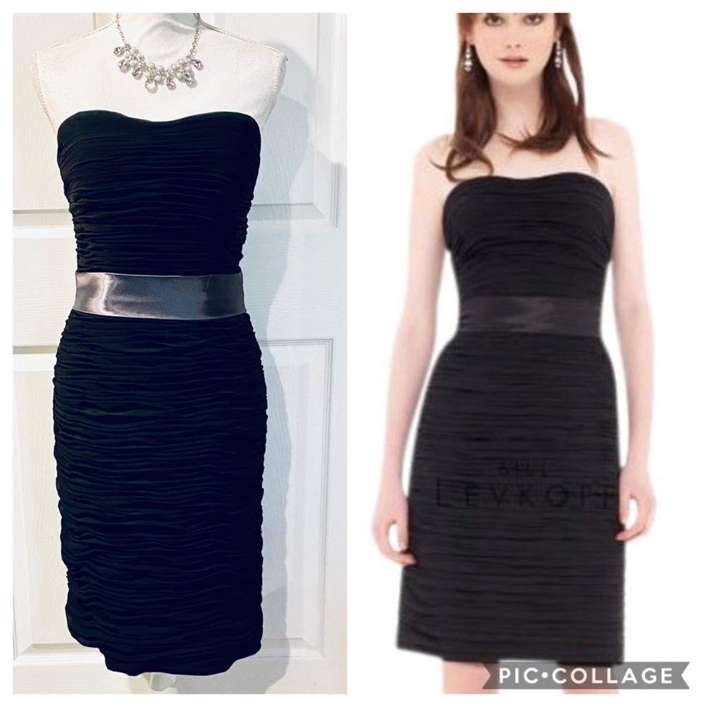 BILL LEVKOFF Strapless Ruched Cocktail Dress